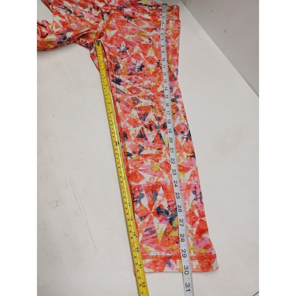 90 Degree by Reflex Athletic Leggings Pink Cropped Geometric Abstract Sz L - Picture 6 of 8